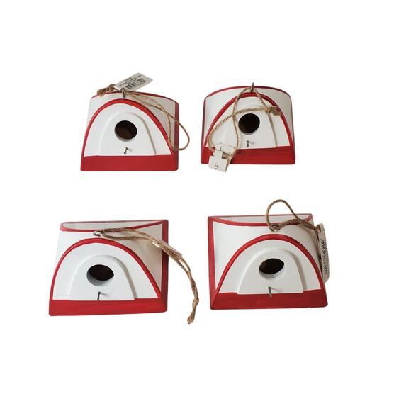 Midwest-CBK Set of 4 Tent Christmas Ornaments Red & White Small Holiday Camping - Picture 2 of 9